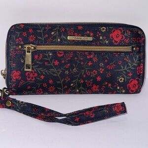 Travelon Ladies Zip Security Card Holder NWT navy floral